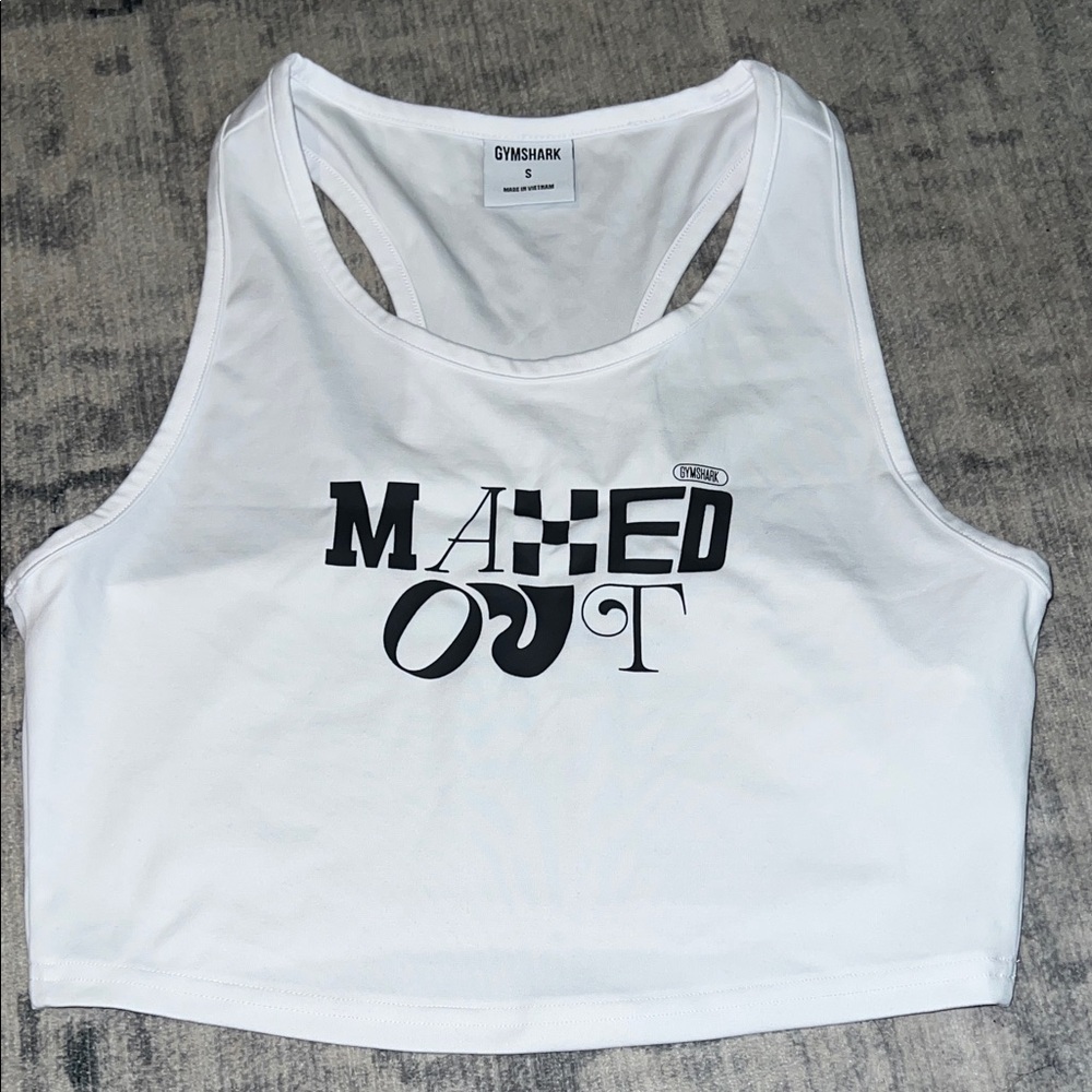 Gymshark White 'Maxed Out' Cropped Tank